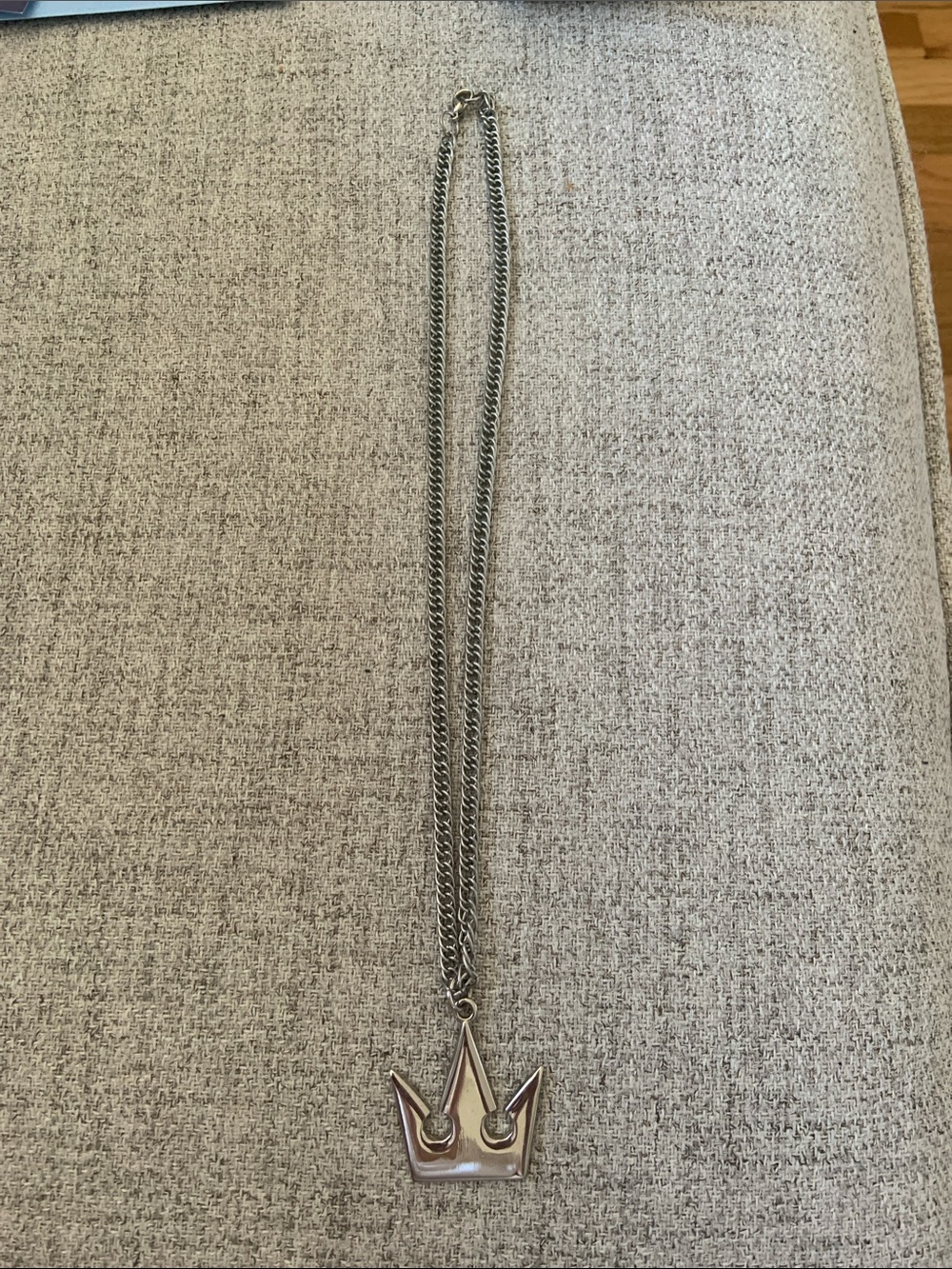 Men's Kingdom Hearts Sora Silver Crown Pendant Necklace - Polished Metal - Picture 2 of 4